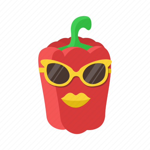 Lips, paprika, pepper, red, sunglasses, vegetables icon - Download on Iconfinder
