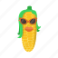 corn, green, hairstyle, lips, maize, sunglasses, yellow 