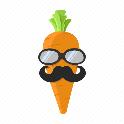 Carrot, food, mustache, orange, sunglasses icon - Download on Iconfinder