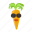 carrot, cartoon, hairstyle, lips, orange, sunglasses 