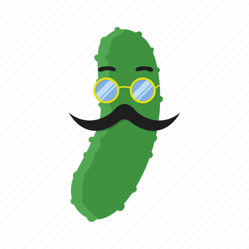 Cucumber, cuke, glasses, green, mustache, pickle, vegetables icon - Download on Iconfinder