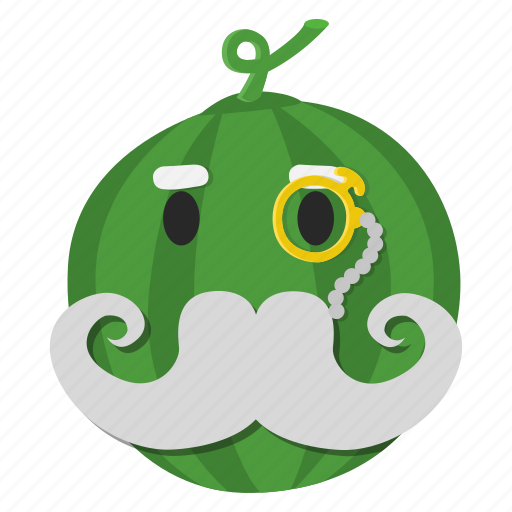 Fruit, green, monocle, mustache, watermelon icon - Download on Iconfinder