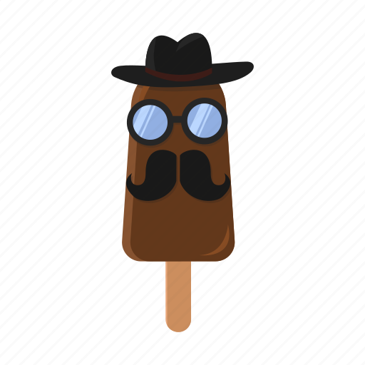Chocolate, hat, icecream, musctache, sunglasses icon - Download on Iconfinder