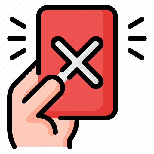 Red card, referee, foul, hand, soccer, football, sport icon - Download on Iconfinder