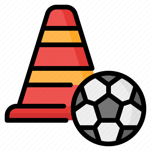 Training, practice, cone, traffic cone, ball, soccer, football icon - Download on Iconfinder
