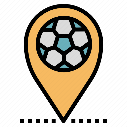Football, location, map, pin, point, pointer, sign icon - Download on Iconfinder