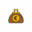 coin purse, currency, euro, money