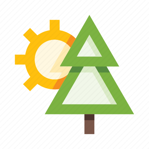 Fir, sun, christmas tree, tree, nature, plant, forest icon - Download on Iconfinder