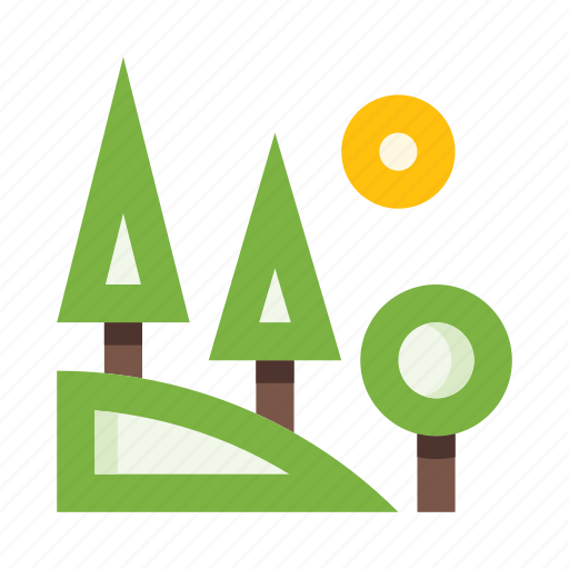 Forest, trees, hill, landscape, nature, field icon - Download on Iconfinder