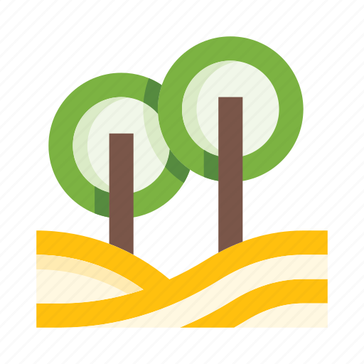 Nature, trees, hills, meadow, hill, field, landscape icon - Download on Iconfinder