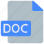 doc, document, extension, file, format, format files, interface 