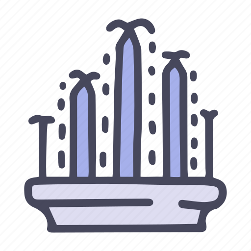 Fountain, park, city, water, stream, architecture icon - Download on Iconfinder