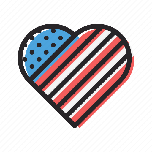 America, american, heart, independence day, july 4, love, patriotism icon - Download on Iconfinder