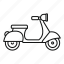 french, retro, scooter, vector, thin 