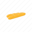 baguette, bakery, bread, cartoon, food, french, loaf