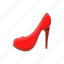 cartoon, elegant, female, footwear, leather, red, shoe 
