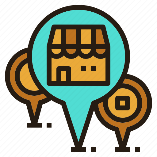 Chain, location, map, pin, store icon - Download on Iconfinder