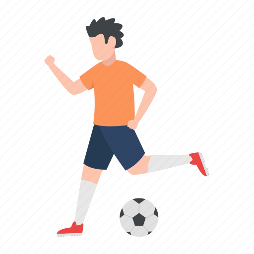 Footballer, soccer player, hobby, playing, activity illustration - Download on Iconfinder