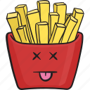 cartoon, emoji, fast, food, french, fries, fry 