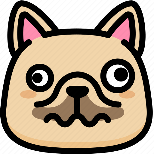 Dizzy, emoji, emotion, expression, face, feeling, french bulldog icon - Download on Iconfinder