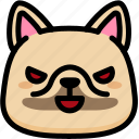 emoji, emotion, evil, expression, face, feeling, french bulldog