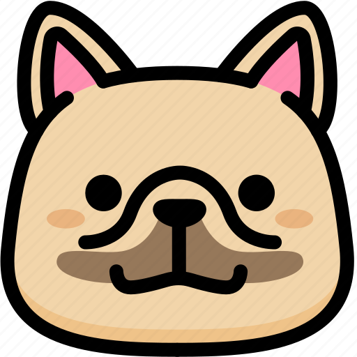 Emoji, emotion, expression, face, feeling, french bulldog, grinning icon - Download on Iconfinder