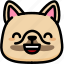 emoji, emotion, expression, face, feeling, french bulldog, laughing 