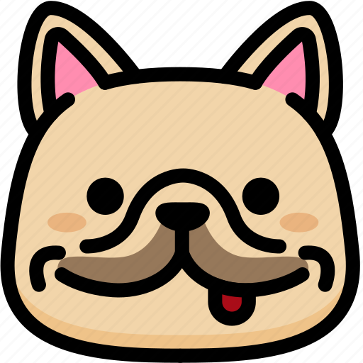 Emoji, emotion, expression, face, feeling, french bulldog, naughty icon - Download on Iconfinder