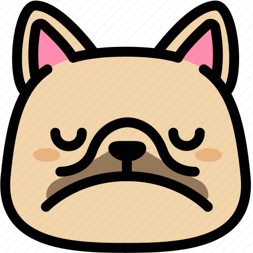 Emoji, emotion, expression, face, feeling, french bulldog, sad icon - Download on Iconfinder