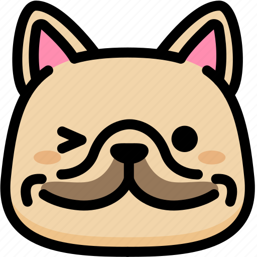 Emoji, emotion, expression, face, feeling, french bulldog, smile icon - Download on Iconfinder