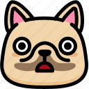 emoji, emotion, expression, face, feeling, french bulldog, stunning 