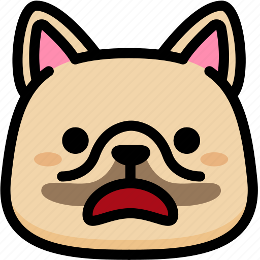 Emoji, emotion, expression, face, feeling, french bulldog, stunning icon - Download on Iconfinder