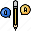 qa, frequently, asked, questions, answer, faq, pencil 