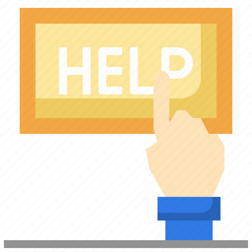 Help, assistance, hand, button, touch icon - Download on Iconfinder