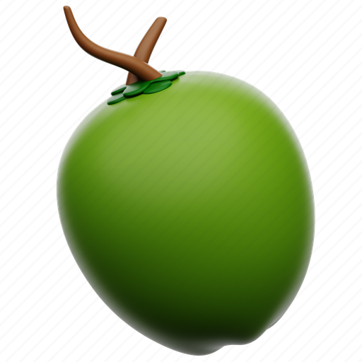 Coconut, fresh, fruit, healthy, tropical 3D illustration - Download on Iconfinder
