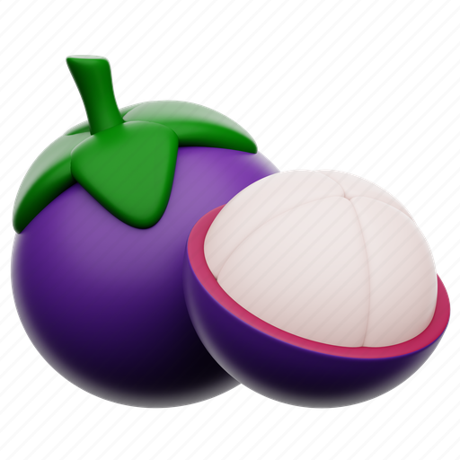 Mangosteen, fresh, fruit 3D illustration - Download on Iconfinder