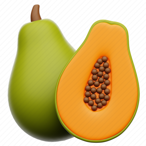 Papaya, fruit, fresh 3D illustration - Download on Iconfinder