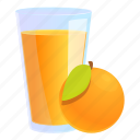 orange, juice, glass