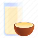 coconut, juice, glass 