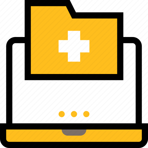 Online healthcare, medical, hospital, folder, laptop, data, file icon - Download on Iconfinder