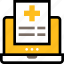 online healthcare, medical, hospital, health report, document, data, laptop 