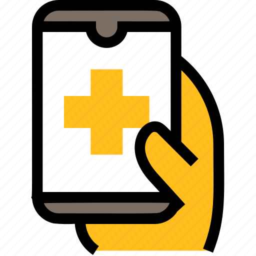 Online healthcare, medical, hospital, medical mobile, online, app, hand icon - Download on Iconfinder