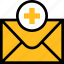 online healthcare, medical, hospital, mail, notification, message, envelope 