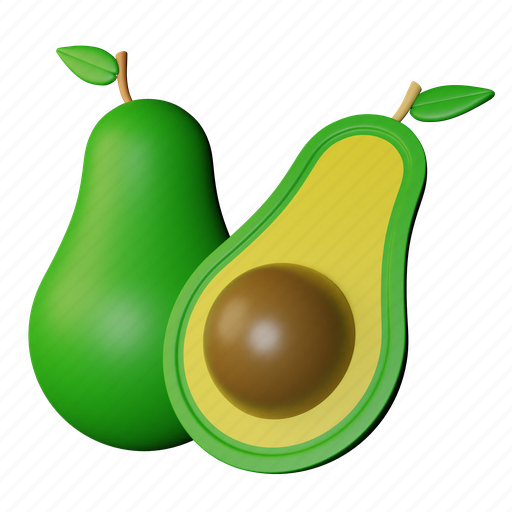 Avocado, fruit, ingredients, cooking, food, kitchen, healthy 3D illustration - Download on Iconfinder