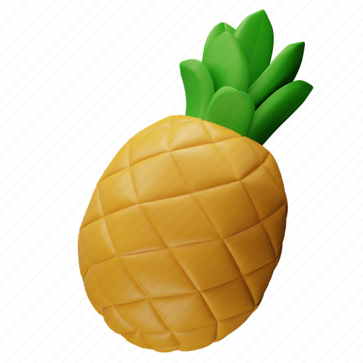Pineapple, fruit, ingredients, cooking, food, kitchen, healthy 3D illustration - Download on Iconfinder