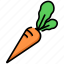 vegetable, leaf, carrot, orange, rabbit