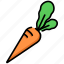 vegetable, leaf, carrot, orange, rabbit 