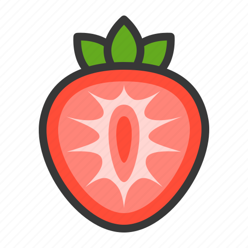 Fruits, half strawberry, strawberry, food, fruit, healthy icon - Download on Iconfinder
