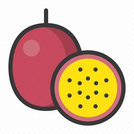 Fruits, food, fruit, healthy, passion fruit, half passion fruit icon - Download on Iconfinder