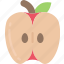 apple, eating, food, fruit, half, health 